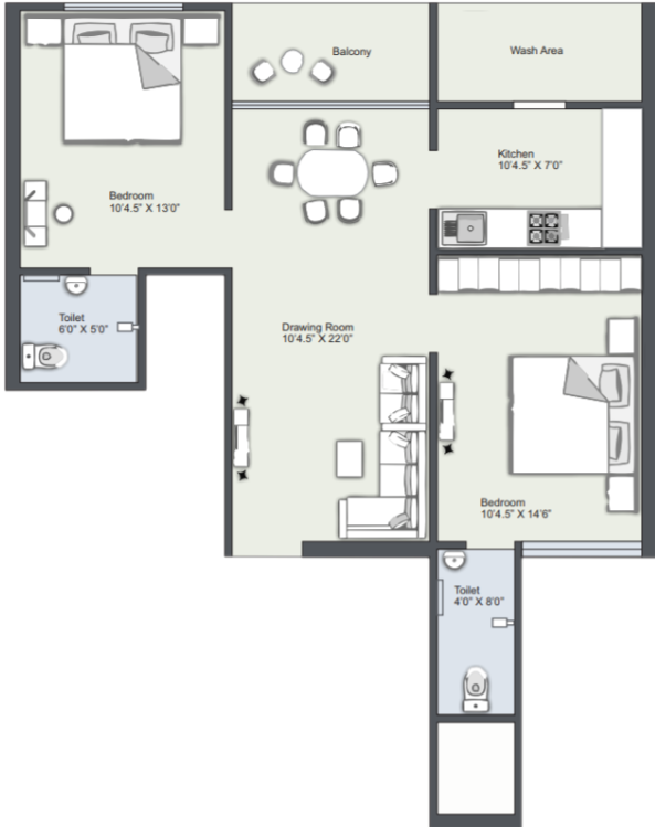 TYPE C 2-BHK
